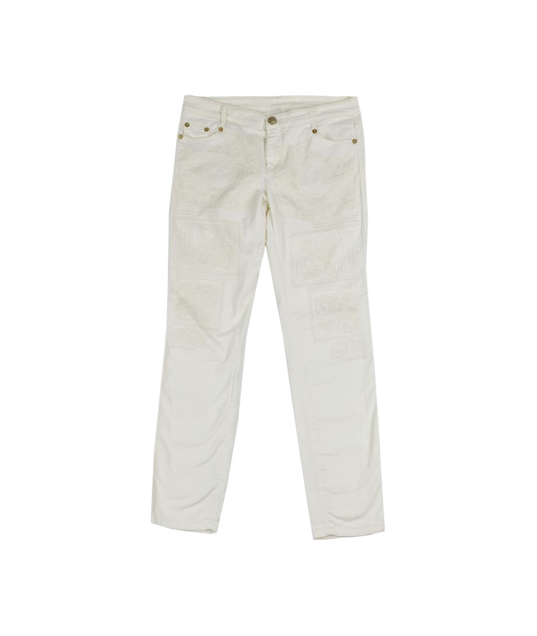ERMANNO SCERVINO Белые хлопковые прямые джинсы, фото 1