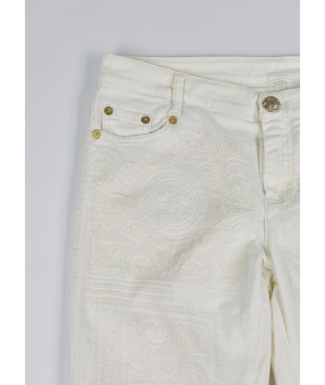 ERMANNO SCERVINO Белые хлопковые прямые джинсы, фото 5