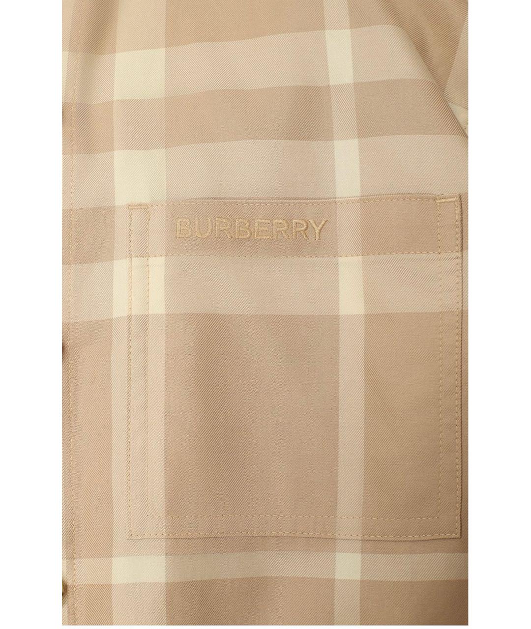 BURBERRY Бежевая хлопковая рубашка, фото 3
