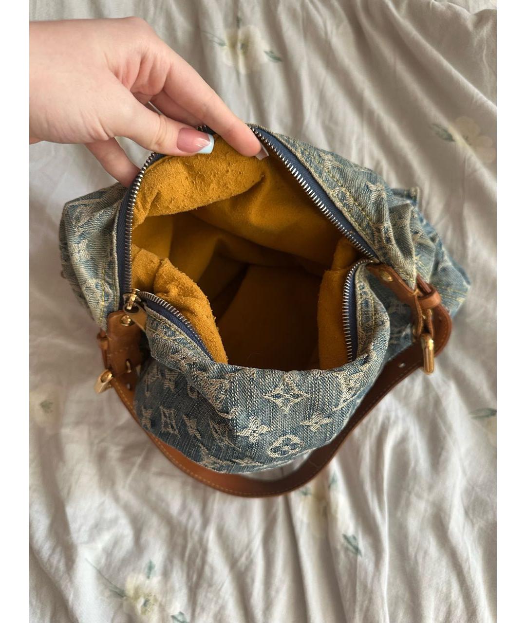 LOUIS VUITTON Темно-синяя деним сумка тоут, фото 4