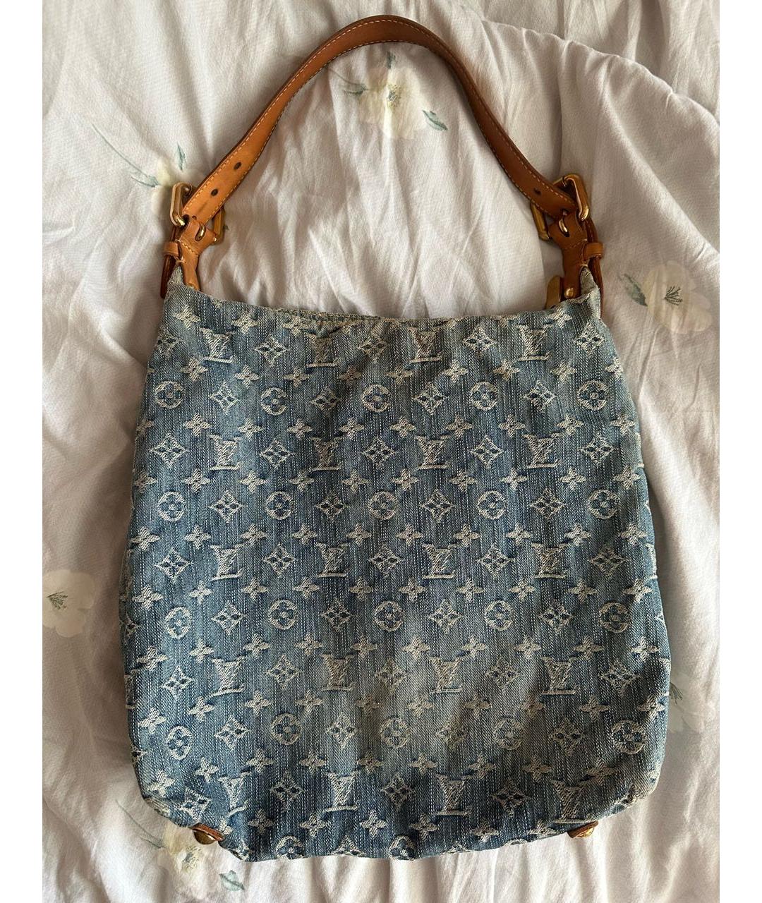 LOUIS VUITTON Темно-синяя деним сумка тоут, фото 2