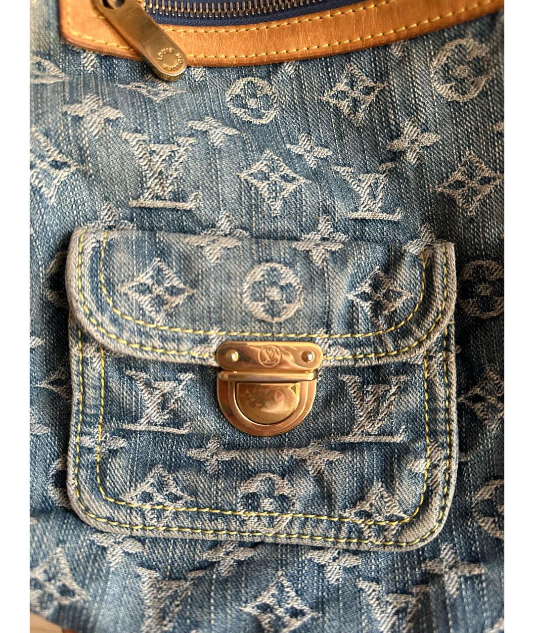 LOUIS VUITTON Темно-синяя деним сумка тоут, фото 6
