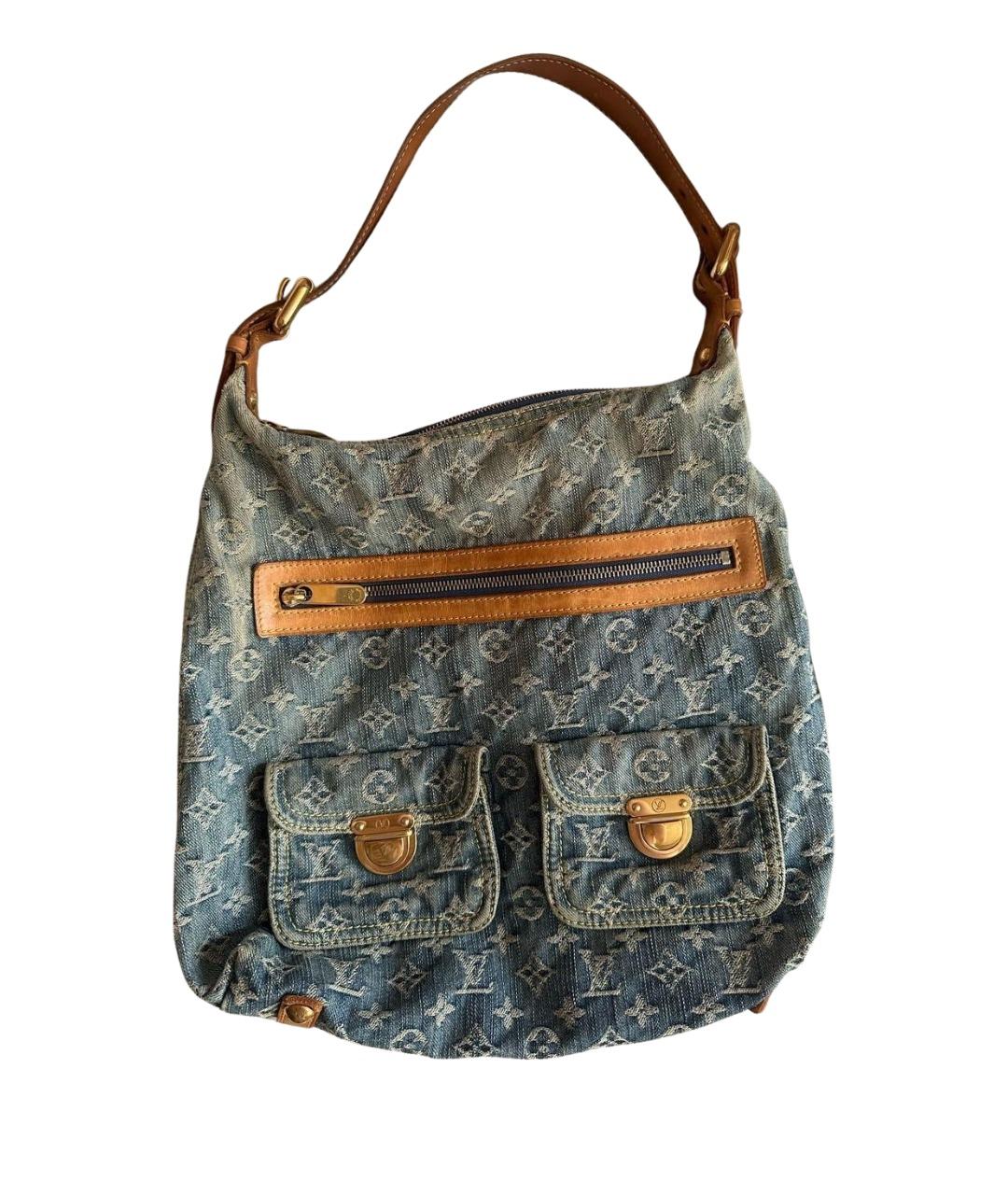 LOUIS VUITTON Темно-синяя деним сумка тоут, фото 1