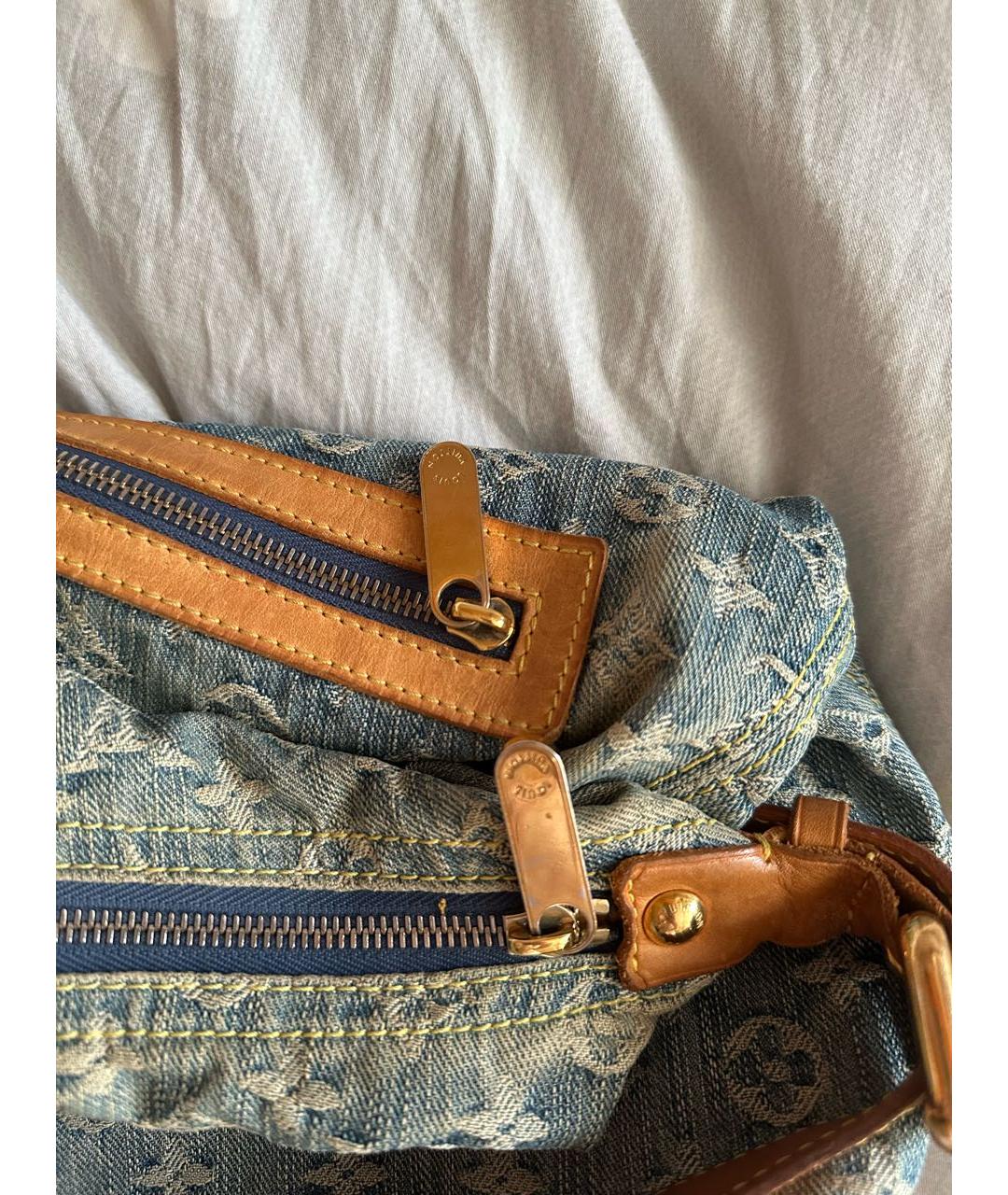 LOUIS VUITTON Темно-синяя деним сумка тоут, фото 3