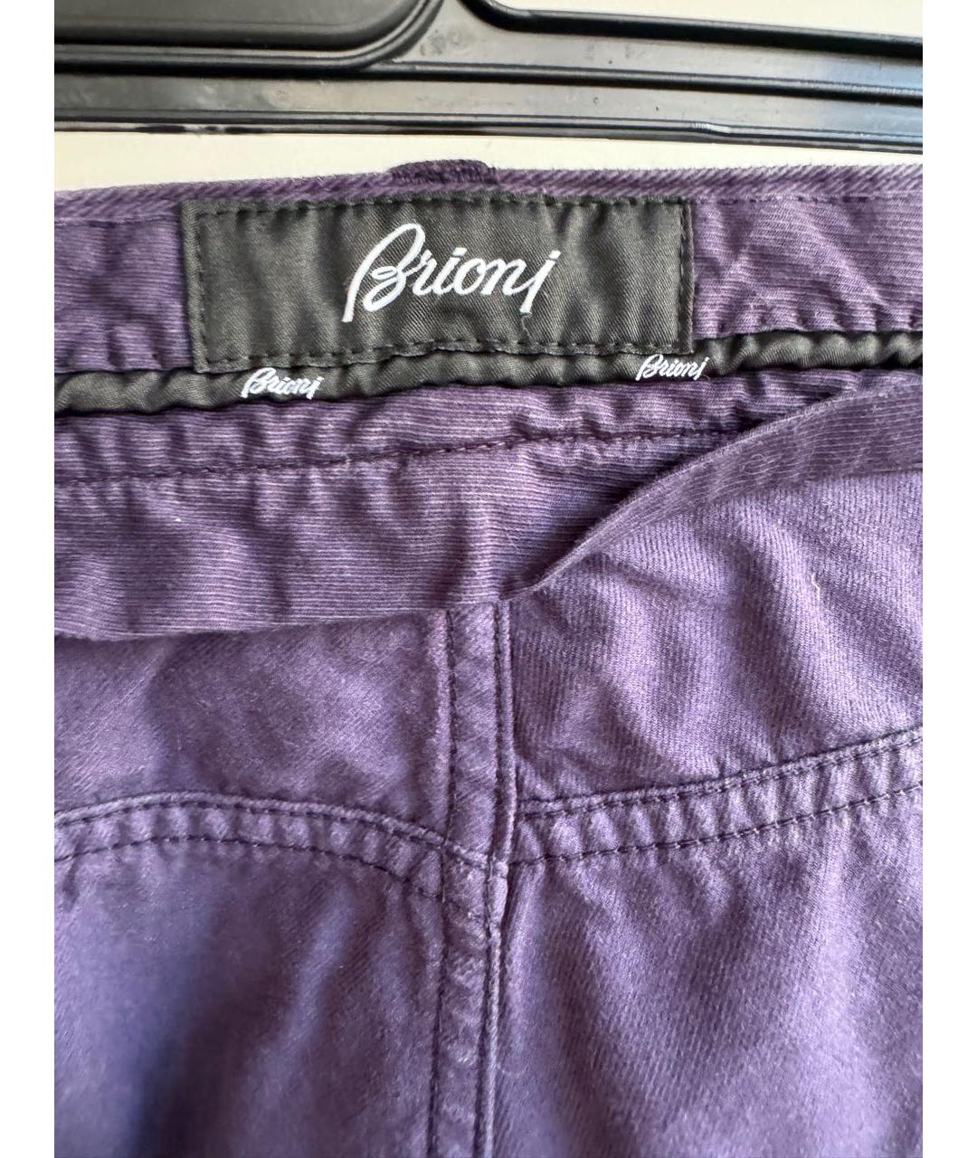 BRIONI Фиолетовые хлопко-кашемировые прямые джинсы, фото 4
