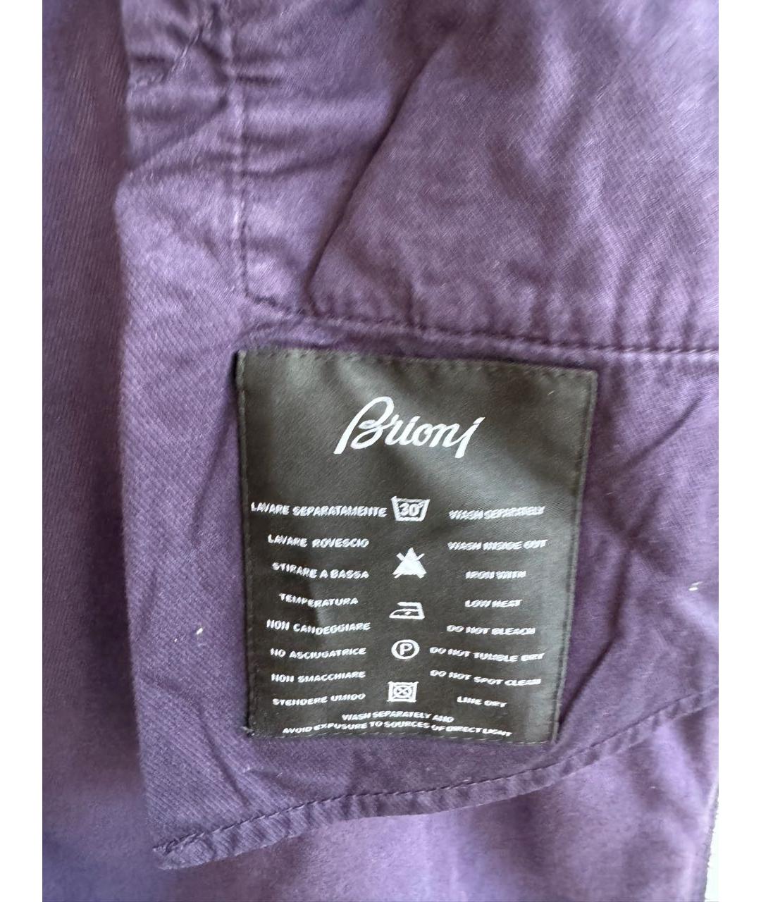BRIONI Фиолетовые хлопко-кашемировые прямые джинсы, фото 6