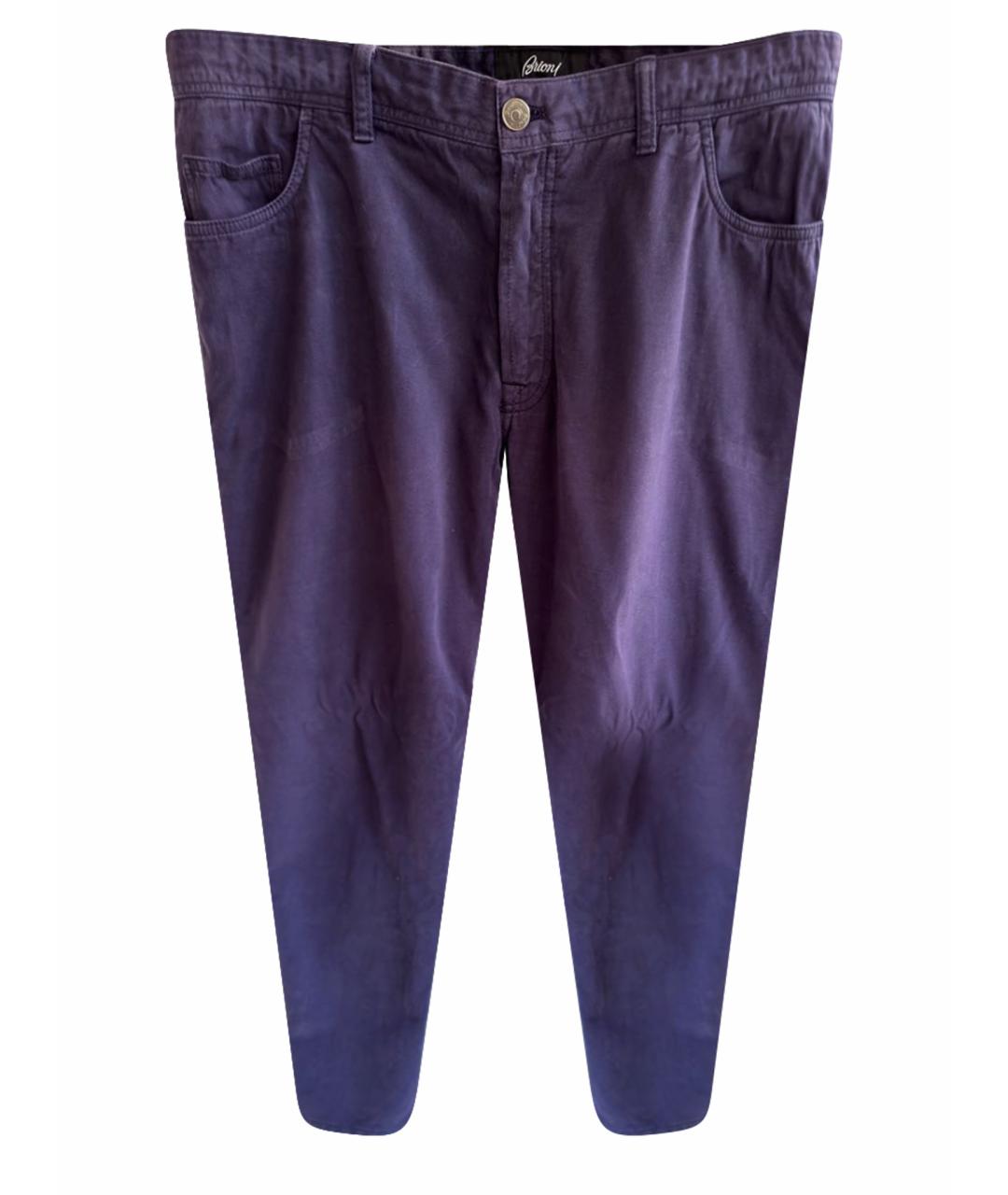 BRIONI Фиолетовые хлопко-кашемировые прямые джинсы, фото 1