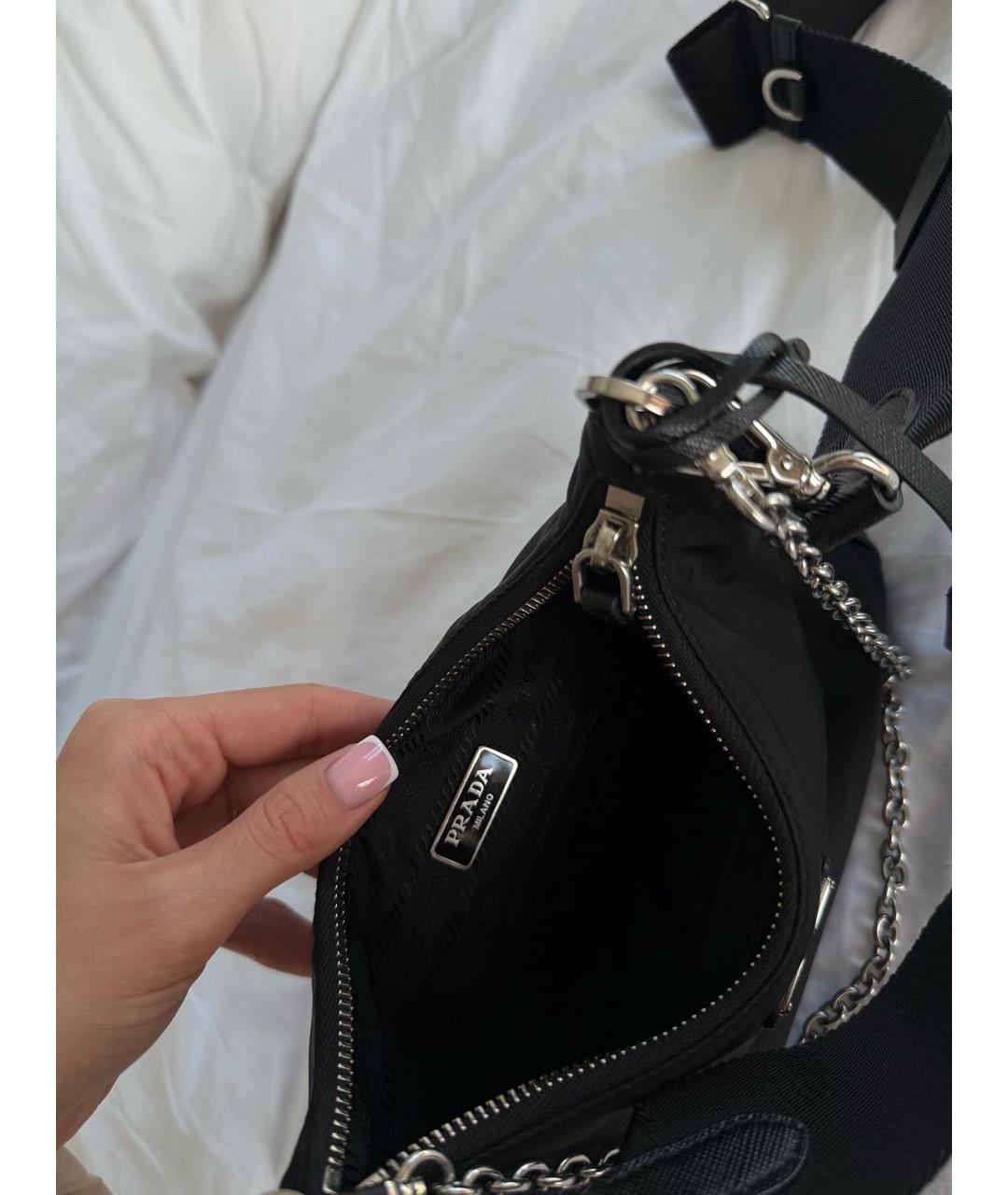 PRADA Черная тканевая сумка через плечо, фото 4