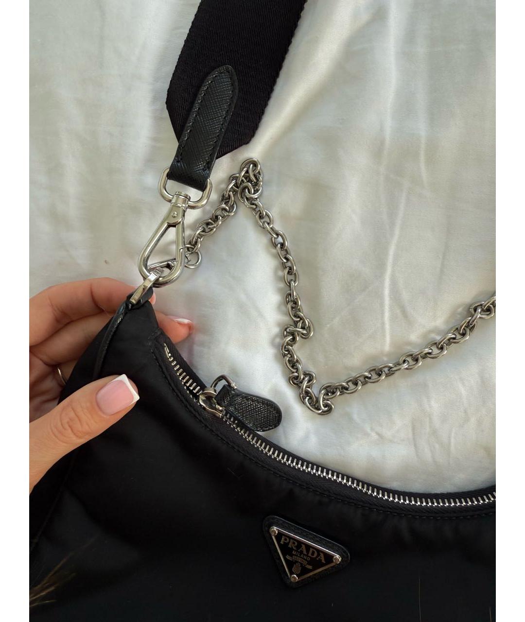 PRADA Черная тканевая сумка через плечо, фото 5
