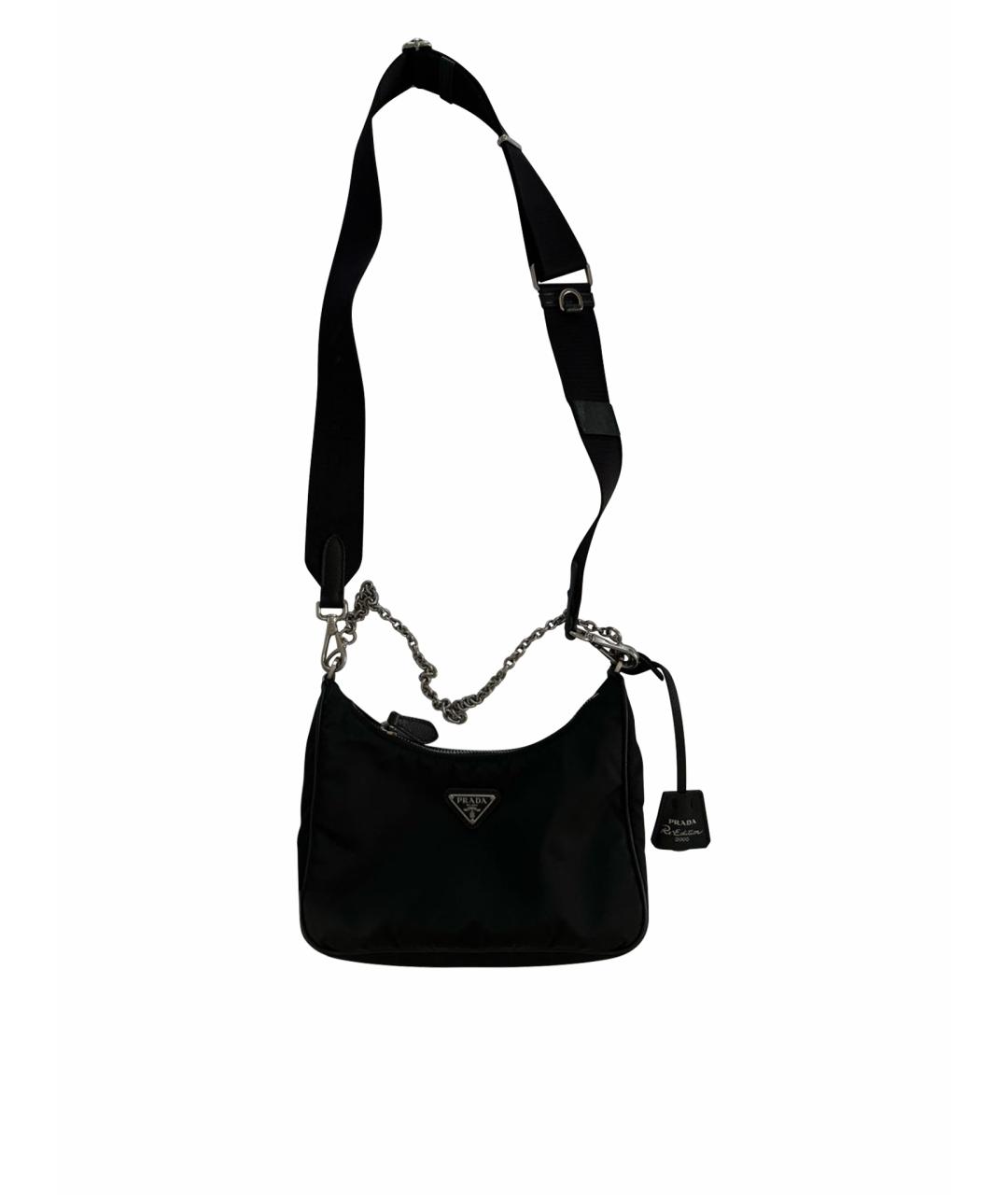 PRADA Черная тканевая сумка через плечо, фото 1