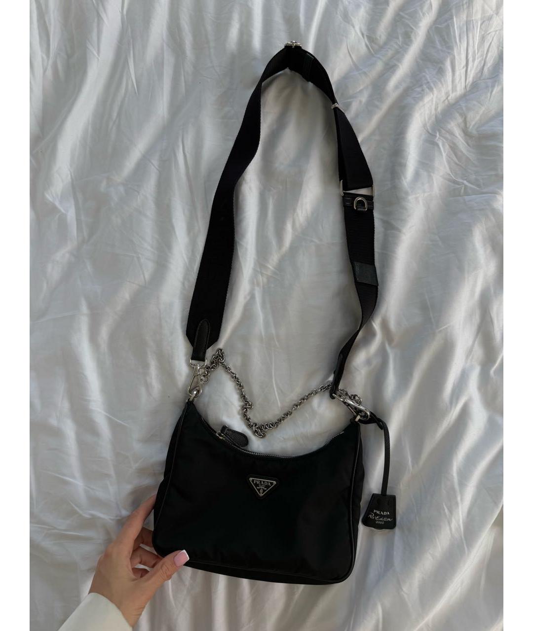 PRADA Черная тканевая сумка через плечо, фото 7