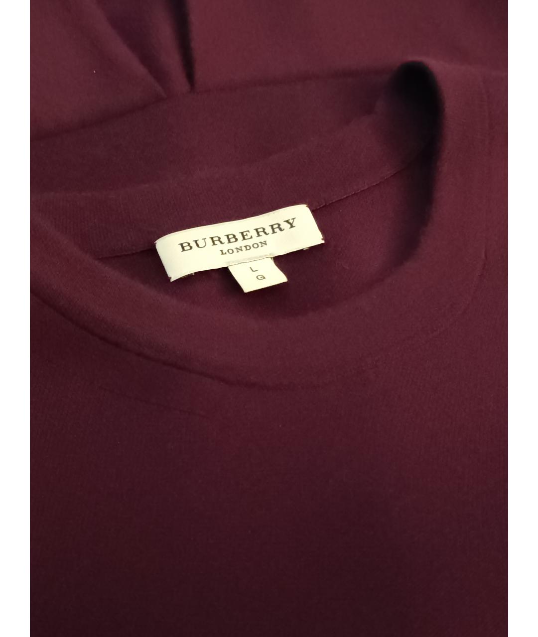 BURBERRY Бордовое шелковое повседневное платье, фото 3