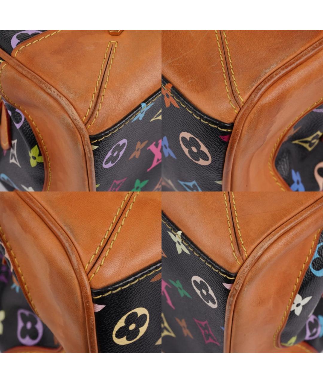 LOUIS VUITTON Черная кожаная сумка с короткими ручками, фото 7