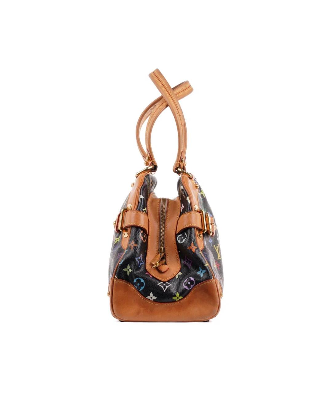 LOUIS VUITTON Черная кожаная сумка с короткими ручками, фото 3