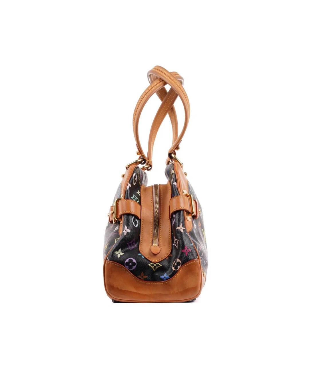 LOUIS VUITTON Черная кожаная сумка с короткими ручками, фото 4