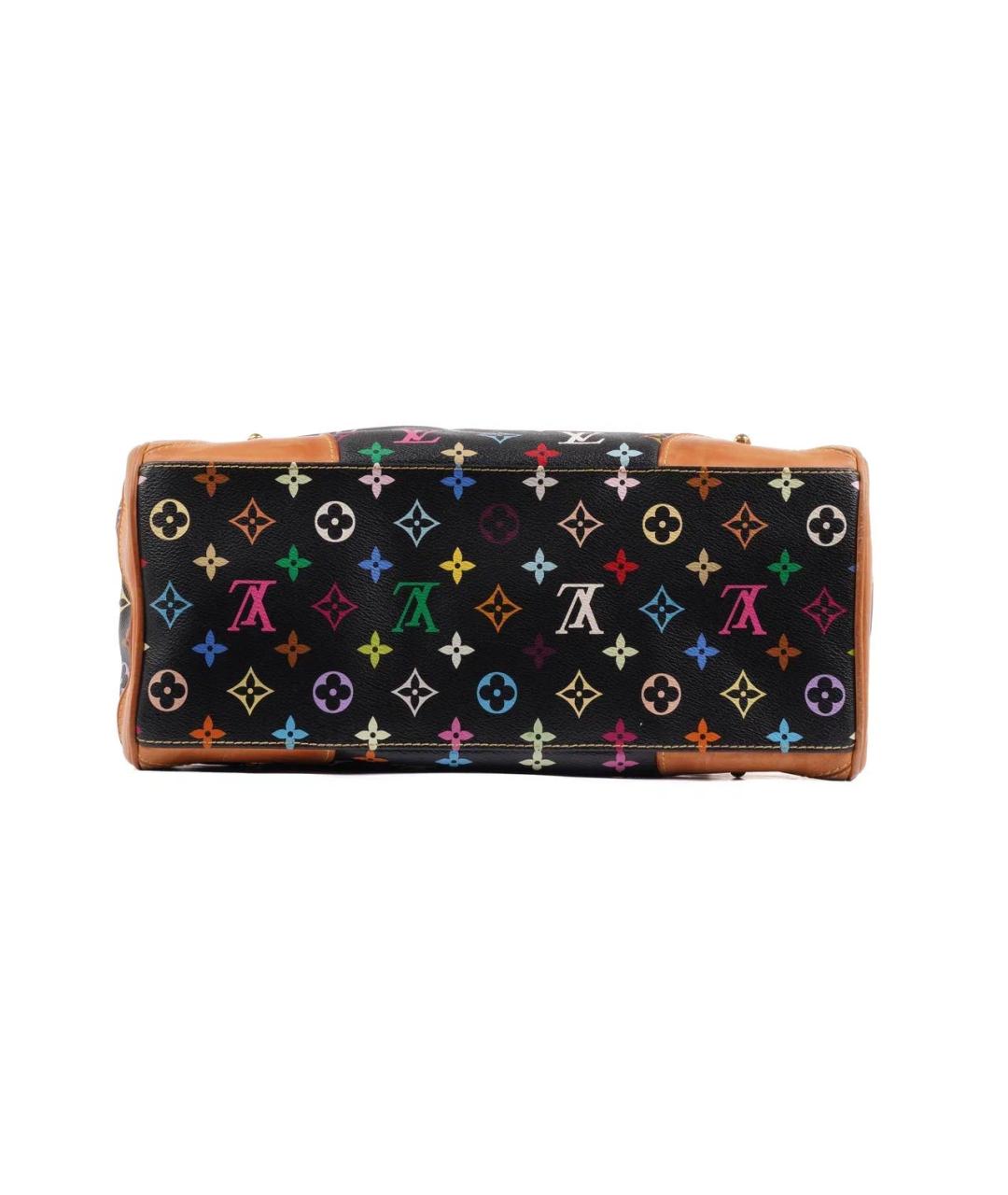 LOUIS VUITTON Черная кожаная сумка с короткими ручками, фото 5