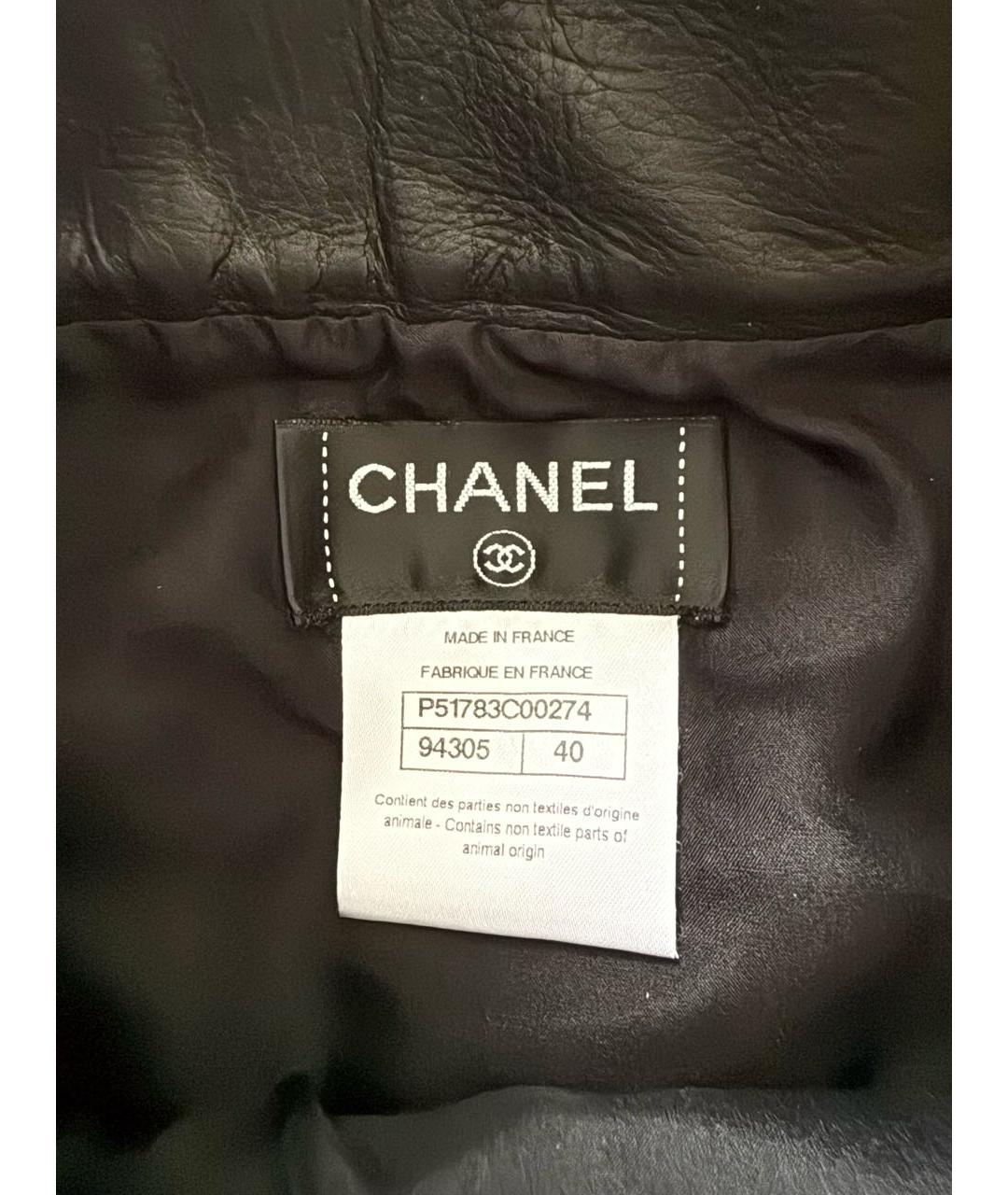 CHANEL Черная кожаная юбка мини, фото 3