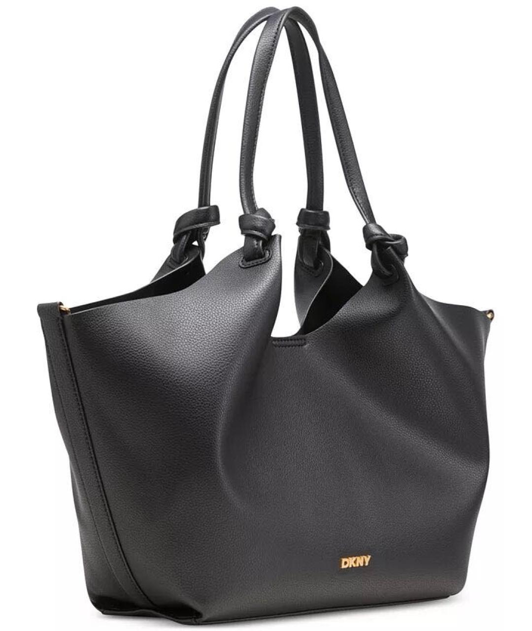 DKNY Черная сумка тоут из искусственной кожи, фото 4