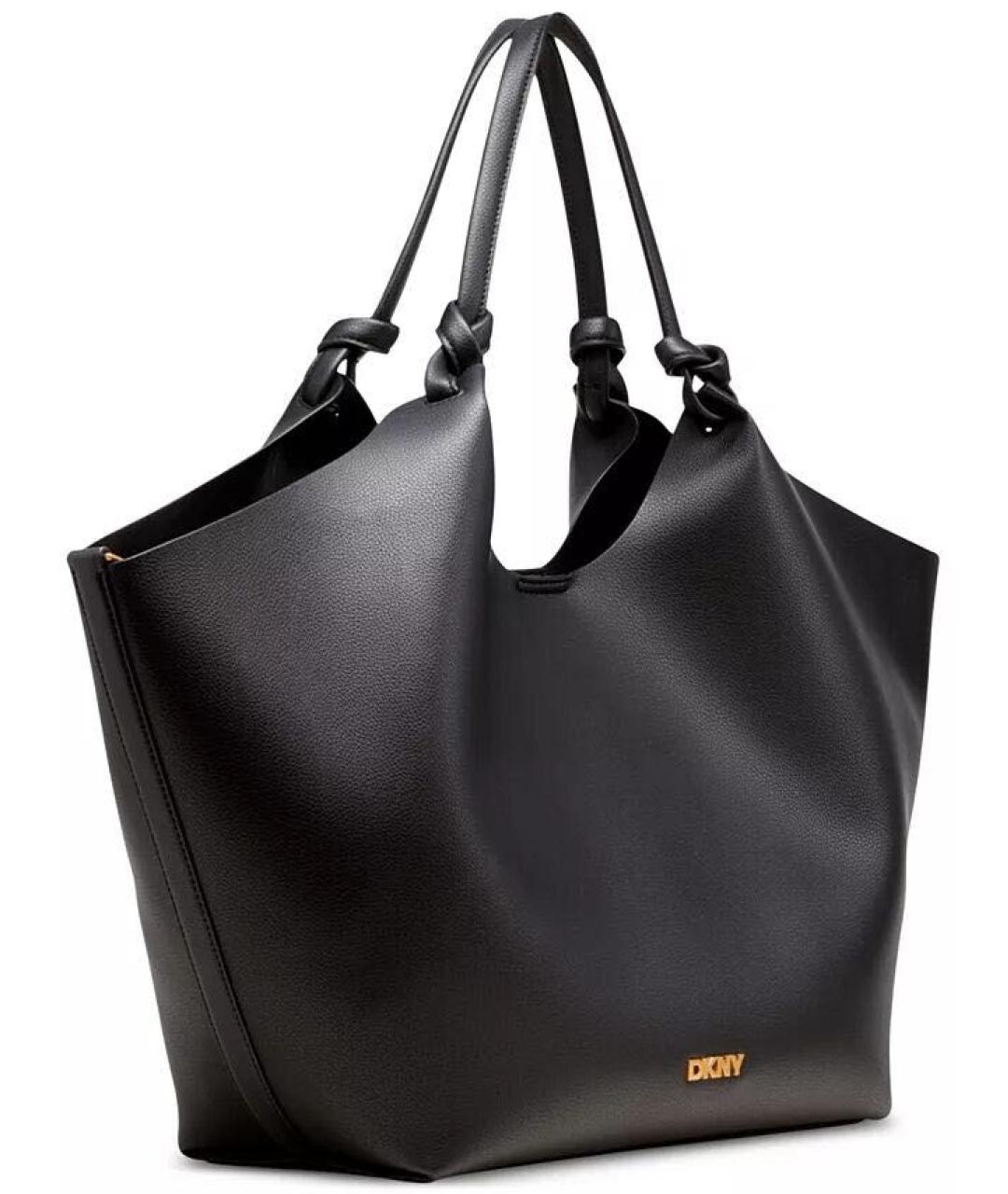 DKNY Черная сумка тоут из искусственной кожи, фото 4