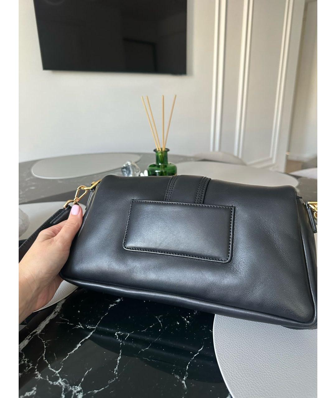 JACQUEMUS Черная кожаная сумка через плечо, фото 4