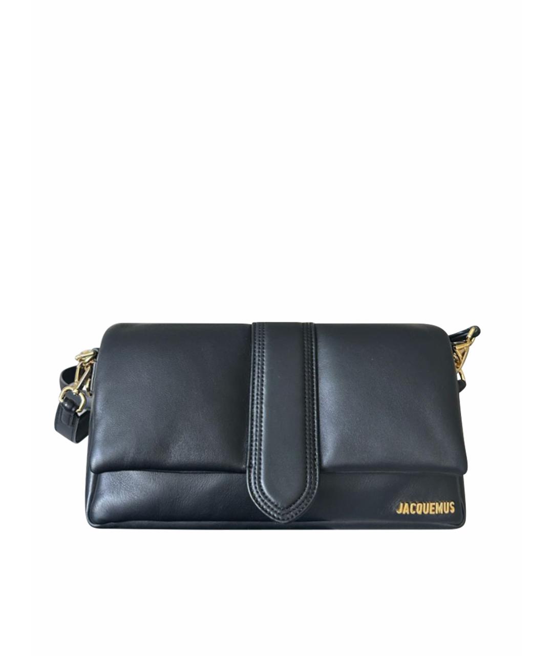 JACQUEMUS Черная кожаная сумка через плечо, фото 1