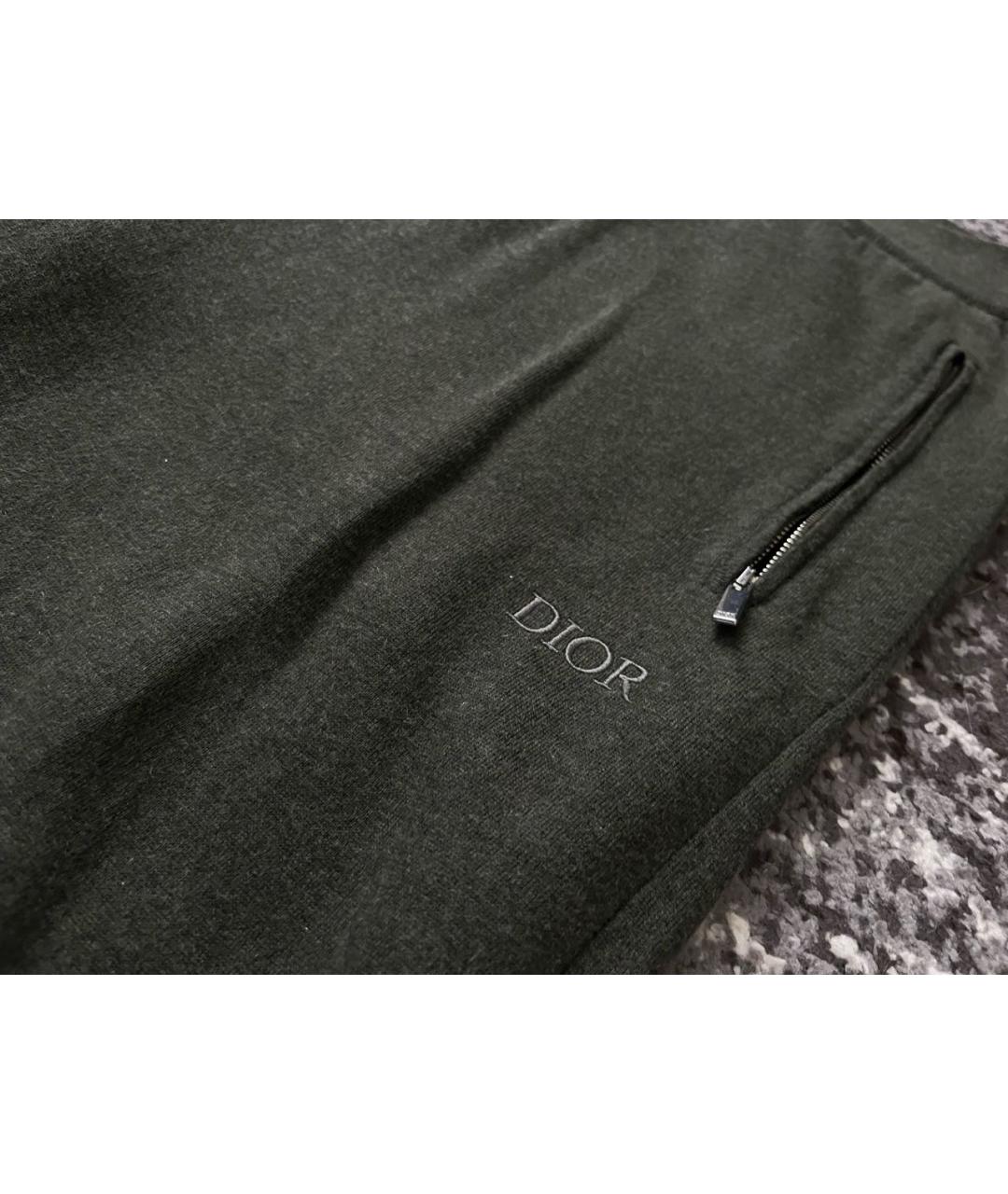 CHRISTIAN DIOR Хаки хлопковые повседневные брюки, фото 3