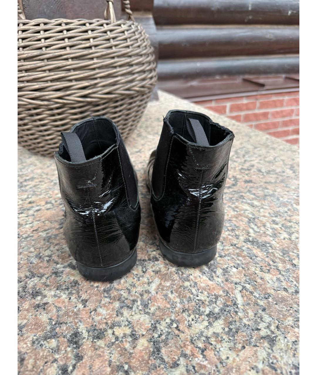 PRADA Черные низкие ботинки из лакированной кожи, фото 4