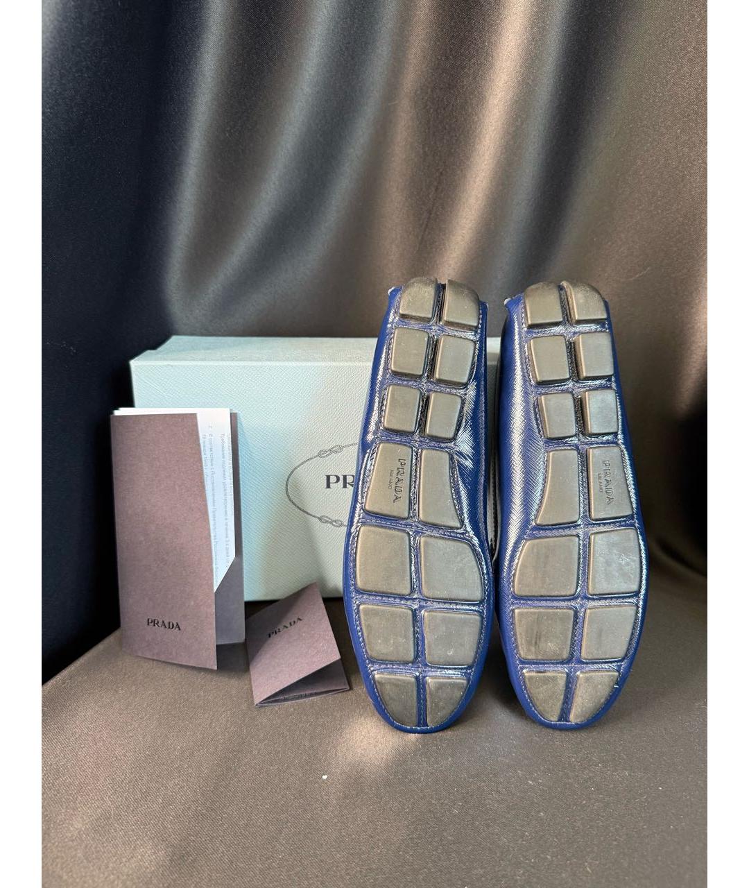 PRADA Синие лоферы из лакированной кожи, фото 6