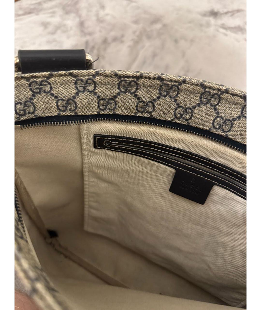 GUCCI Бежевая кожаная сумка на плечо, фото 4