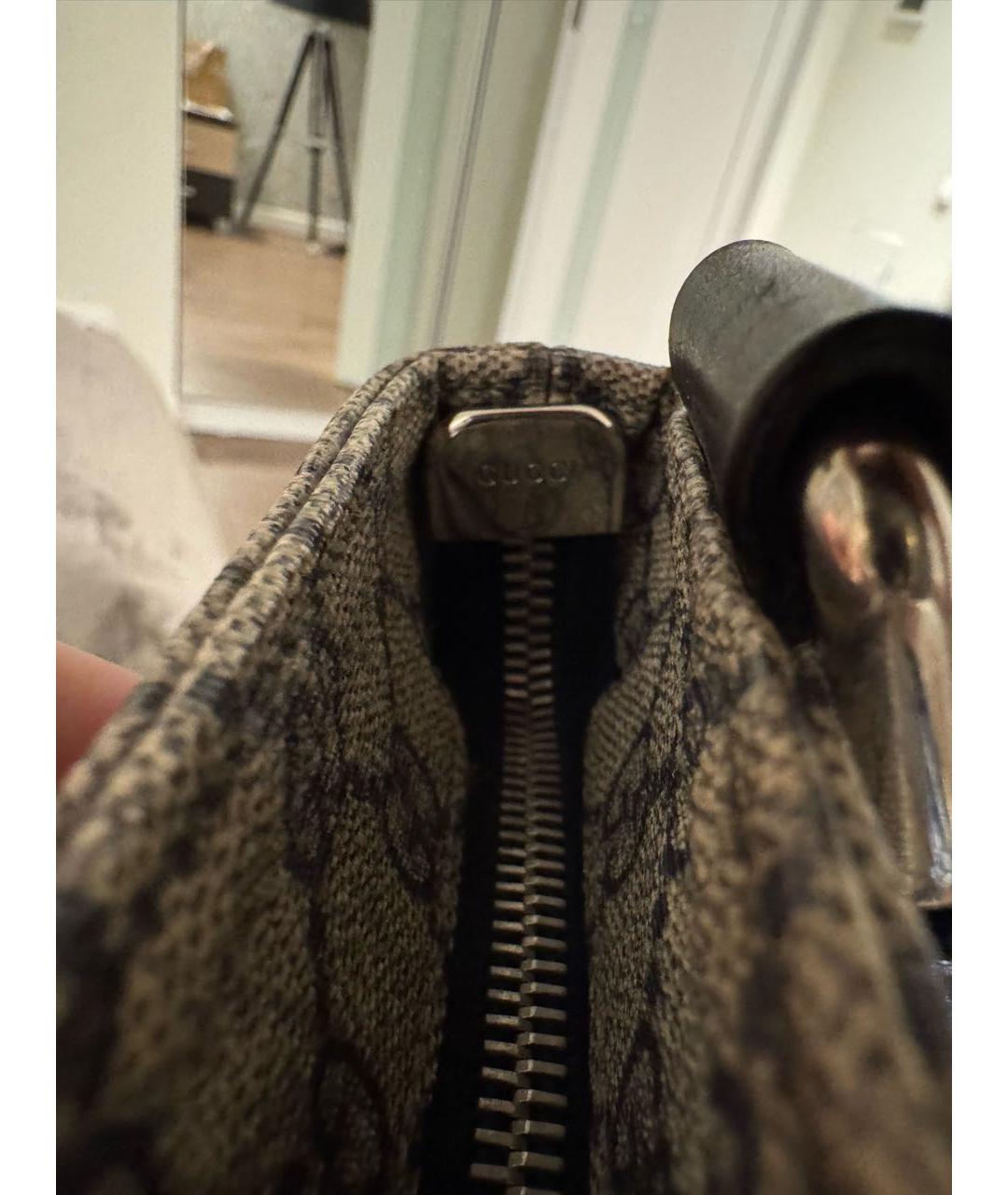 GUCCI Бежевая кожаная сумка на плечо, фото 6