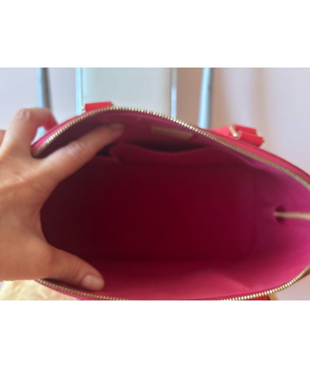 LOUIS VUITTON Красная сумка с короткими ручками из лакированной кожи, фото 5
