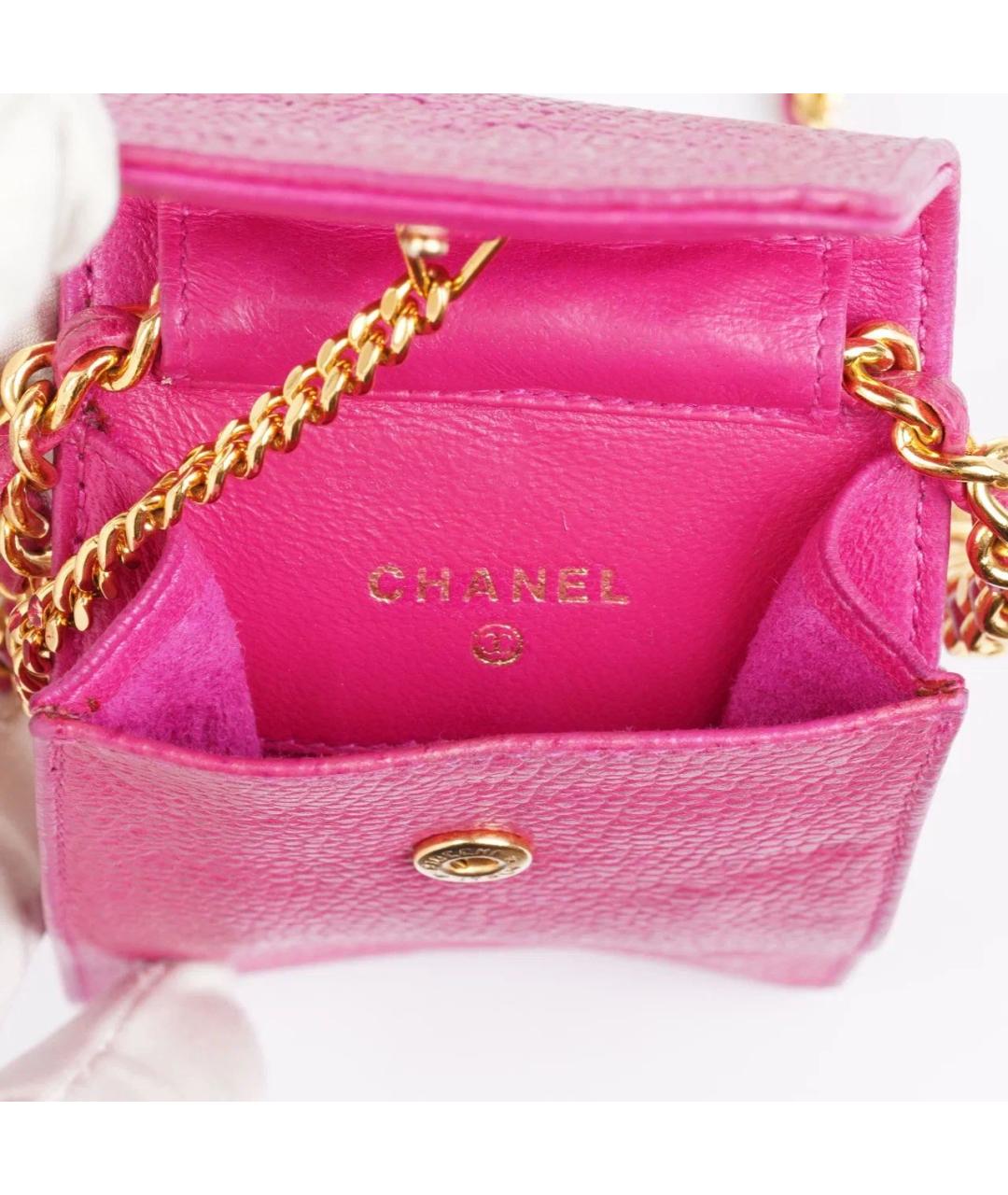 CHANEL Розовая кожаная сумка через плечо, фото 8