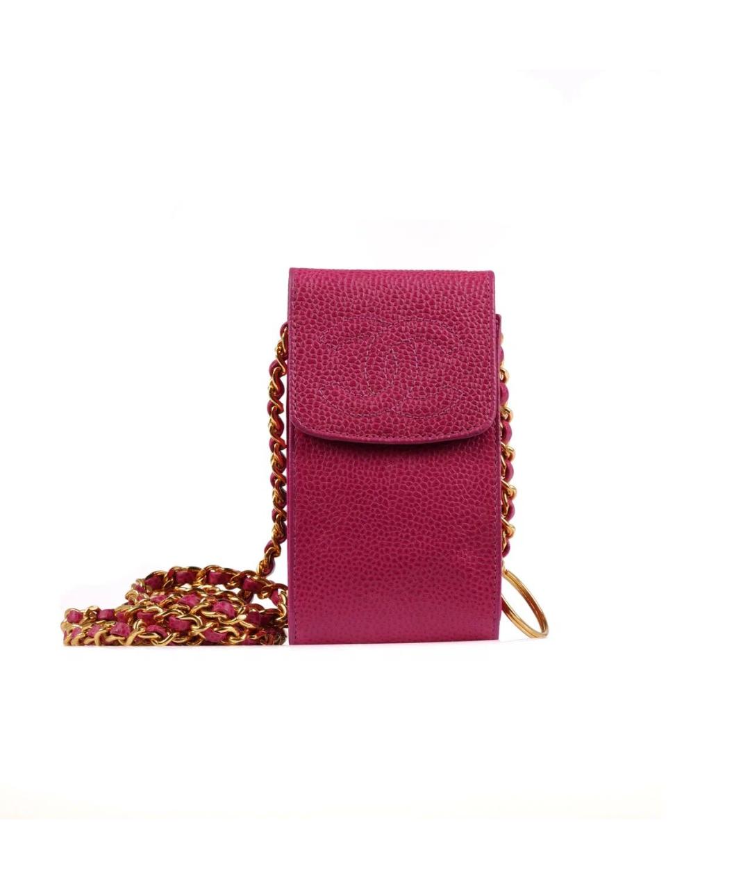 CHANEL Розовая кожаная сумка через плечо, фото 2