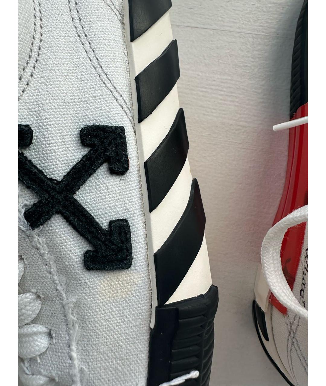 OFF-WHITE Белые текстильные кеды, фото 6
