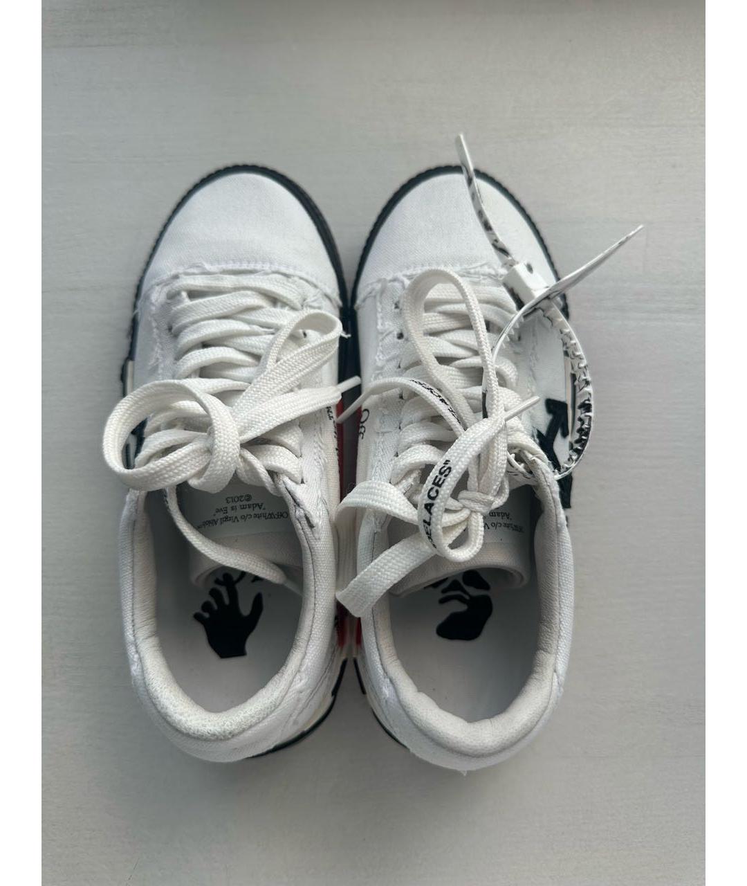 OFF-WHITE Белые текстильные кеды, фото 3