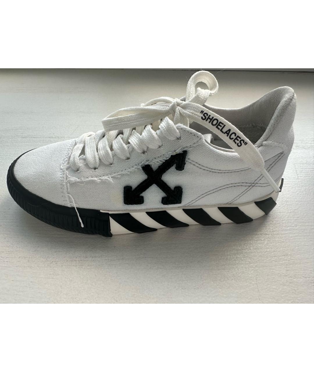 OFF-WHITE Белые текстильные кеды, фото 9