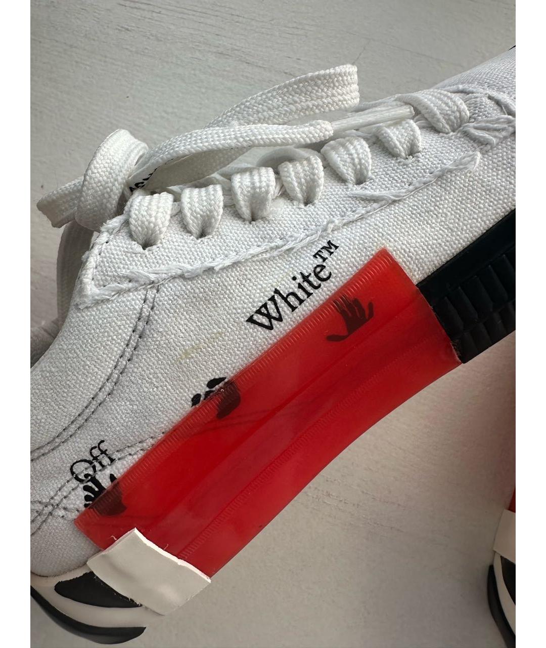 OFF-WHITE Белые текстильные кеды, фото 5