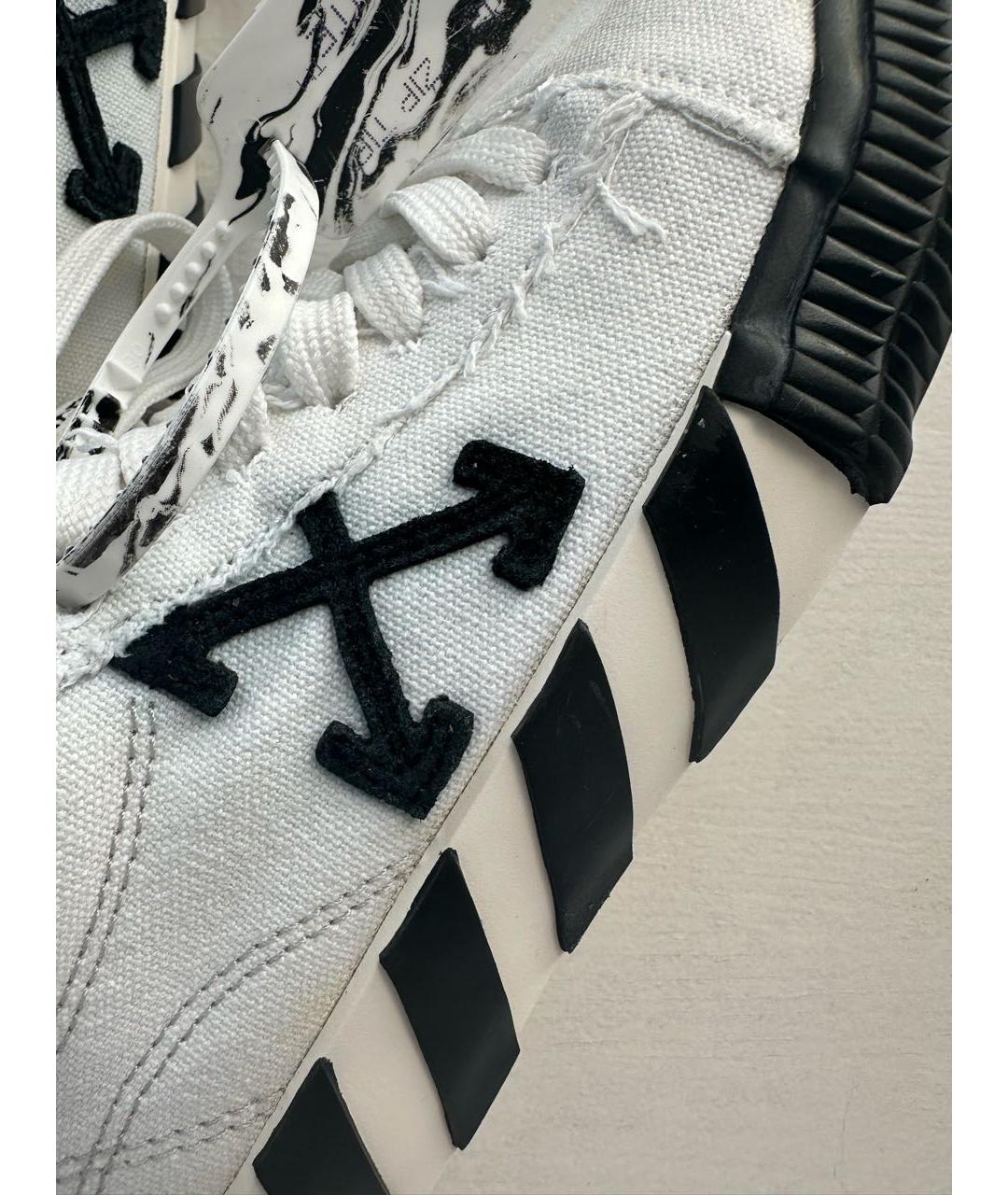 OFF-WHITE Белые текстильные кеды, фото 7