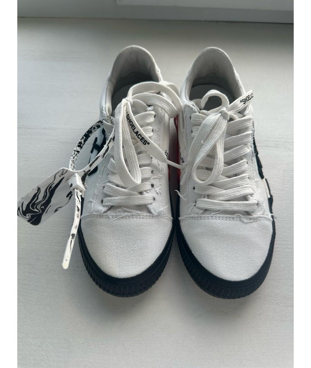 OFF-WHITE Белые текстильные кеды, фото 2