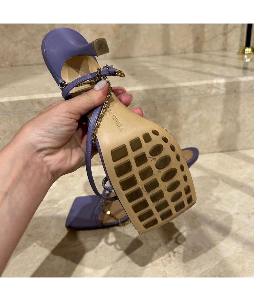 BOTTEGA VENETA Фиолетовые кожаные туфли, фото 5