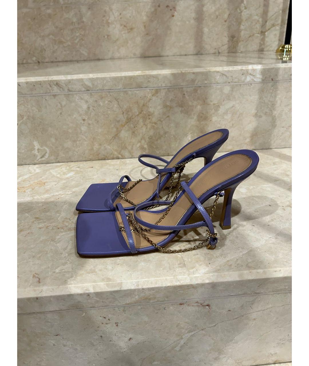BOTTEGA VENETA Фиолетовые кожаные туфли, фото 6