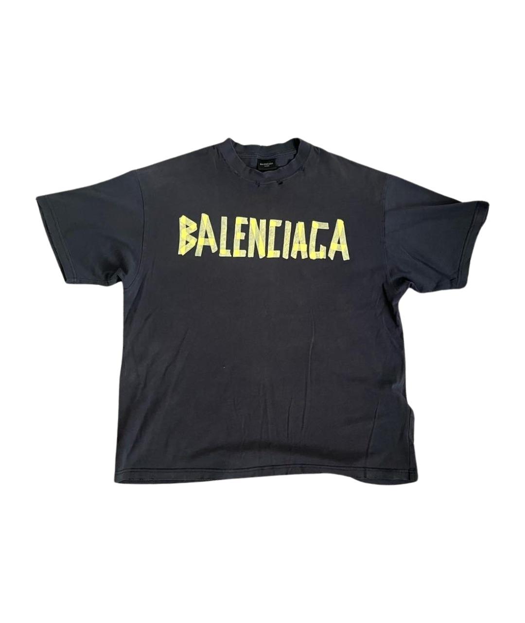 BALENCIAGA Серая хлопковая футболка, фото 1