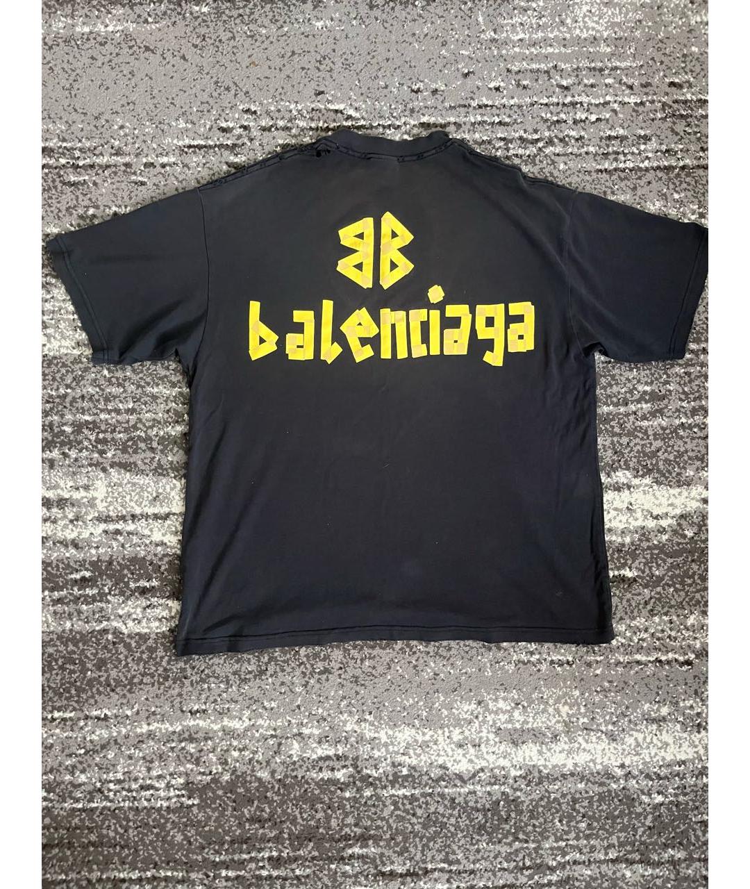 BALENCIAGA Серая хлопковая футболка, фото 2