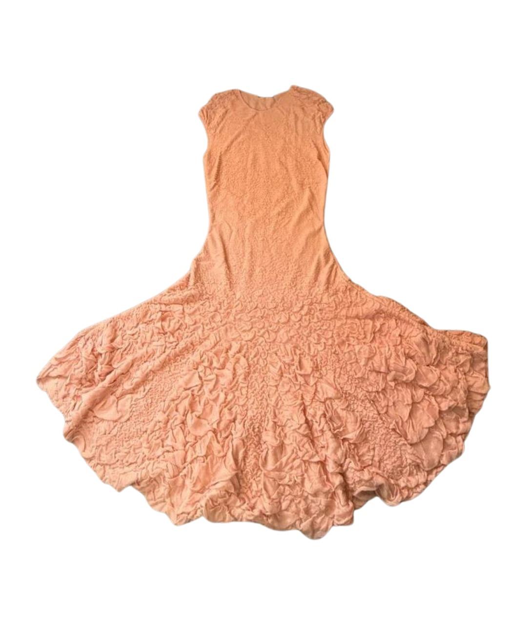 ALEXANDER MCQUEEN Коралловое вискозное коктейльное платье, фото 1
