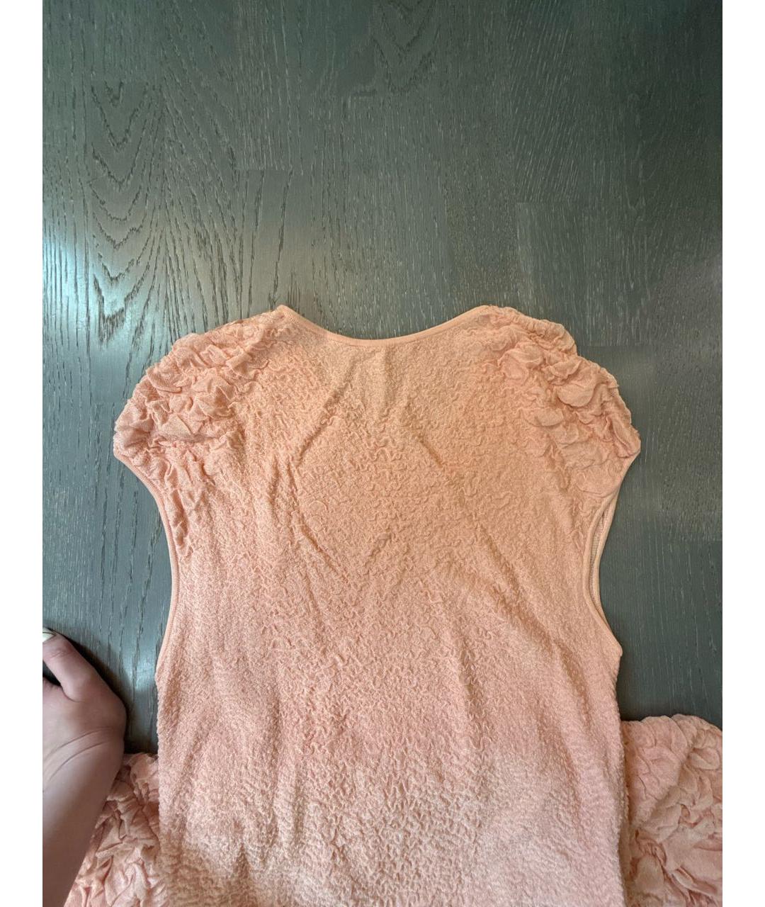 ALEXANDER MCQUEEN Коралловое вискозное коктейльное платье, фото 3