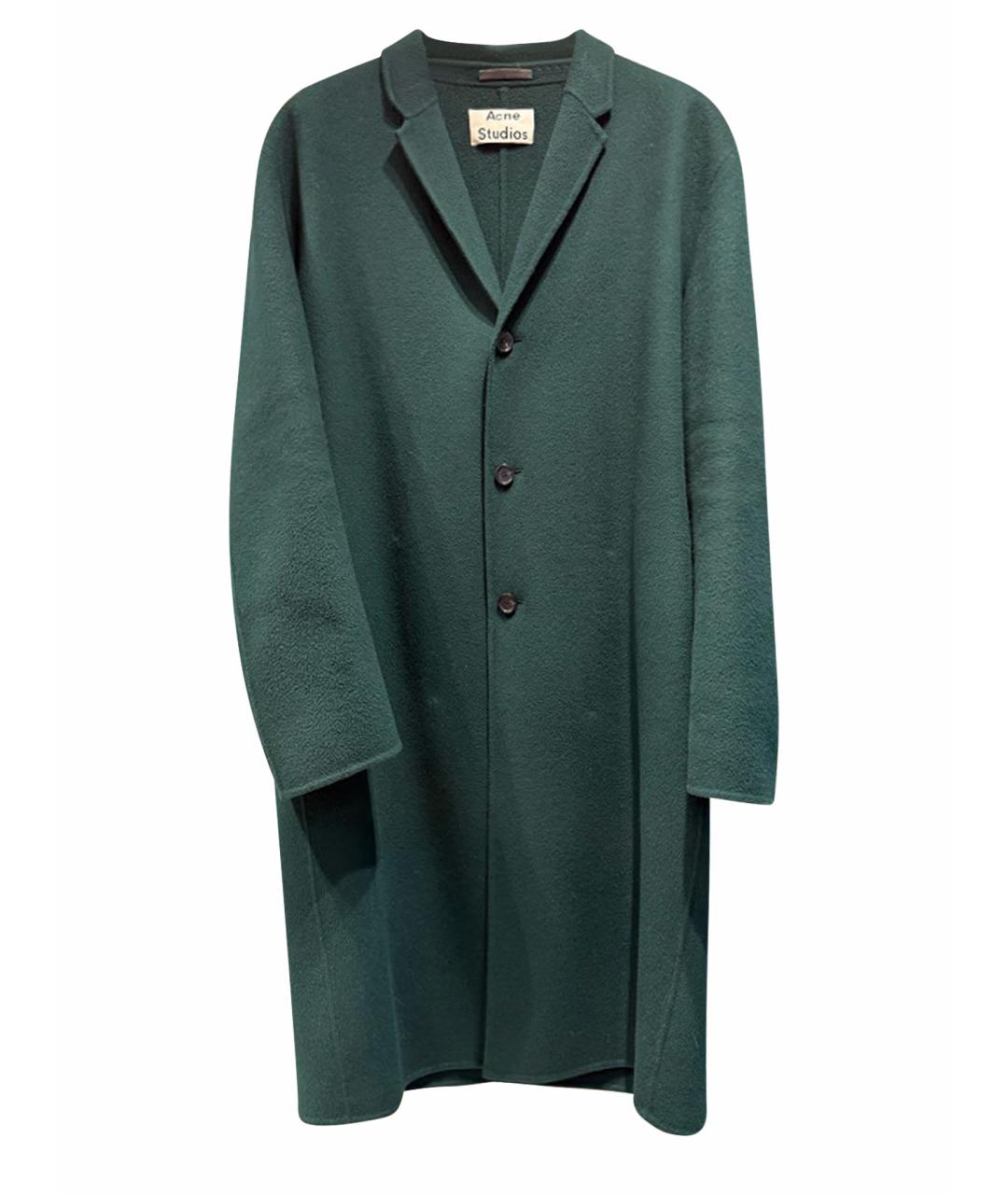 ACNE STUDIOS Зеленые шерстяное пальто, фото 1