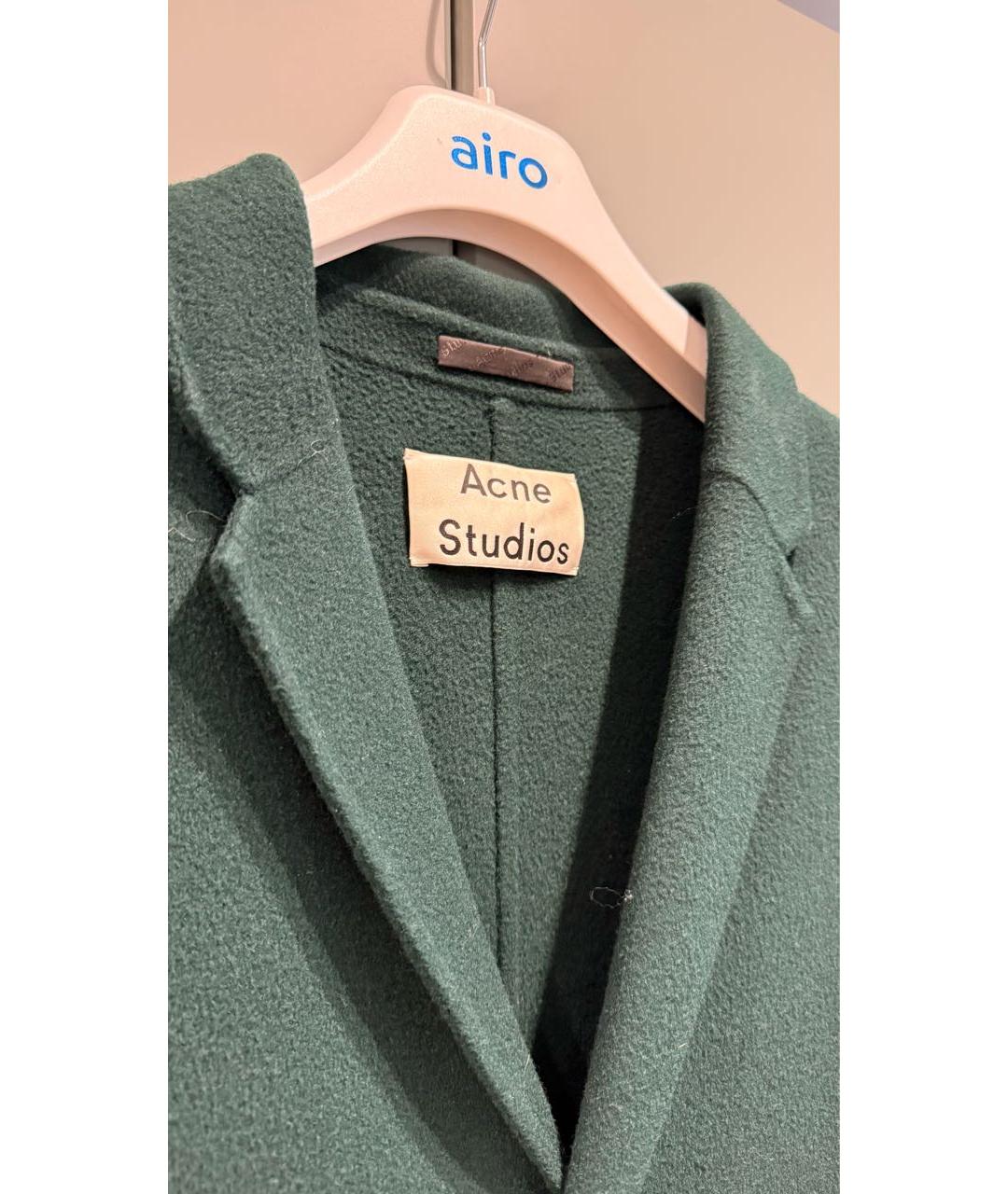 ACNE STUDIOS Зеленые шерстяное пальто, фото 3