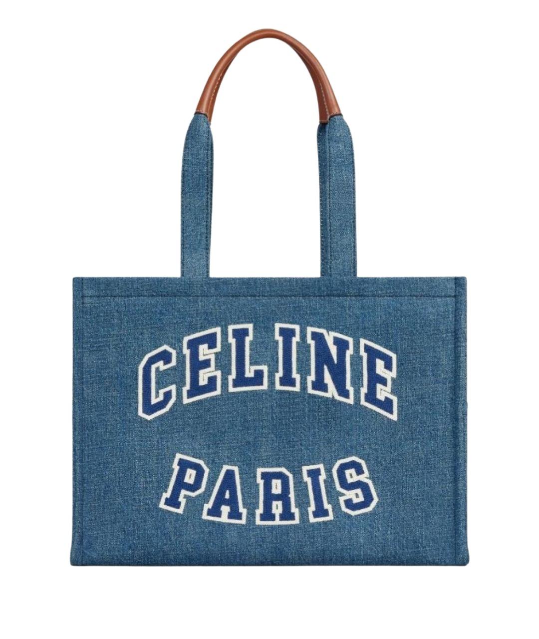 CELINE Синяя деним сумка тоут, фото 1