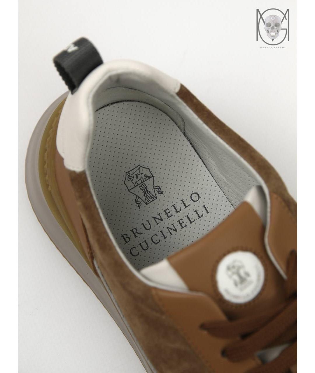BRUNELLO CUCINELLI Коричневые замшевые низкие кроссовки / кеды, фото 3