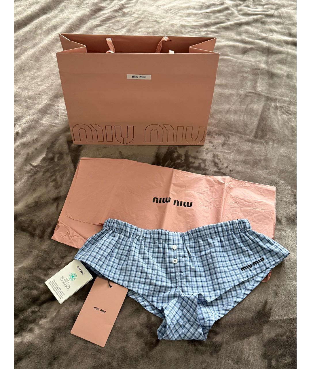 MIU MIU Голубые хлопковые шорты, фото 6